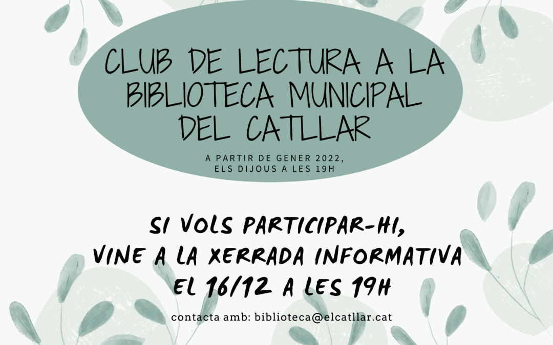 CLUB DE LECTURA – BIBLIOTECA MUNICIPAL DEL CATLLAR