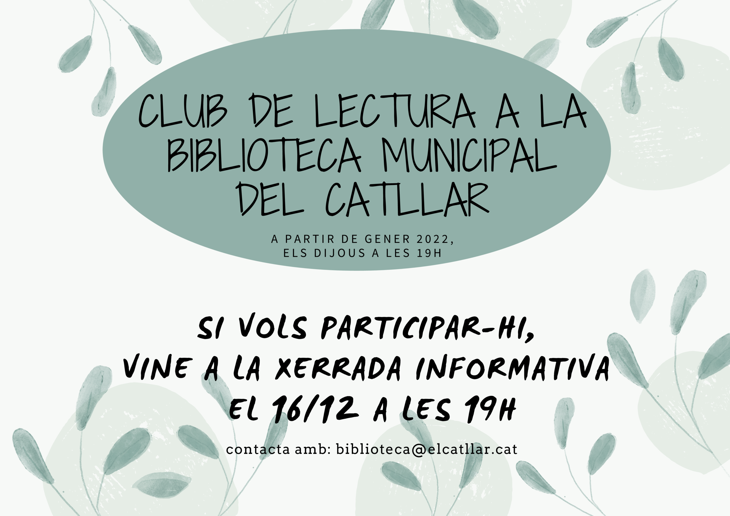 CLUB DE LECTURA – BIBLIOTECA MUNICIPAL DEL CATLLAR