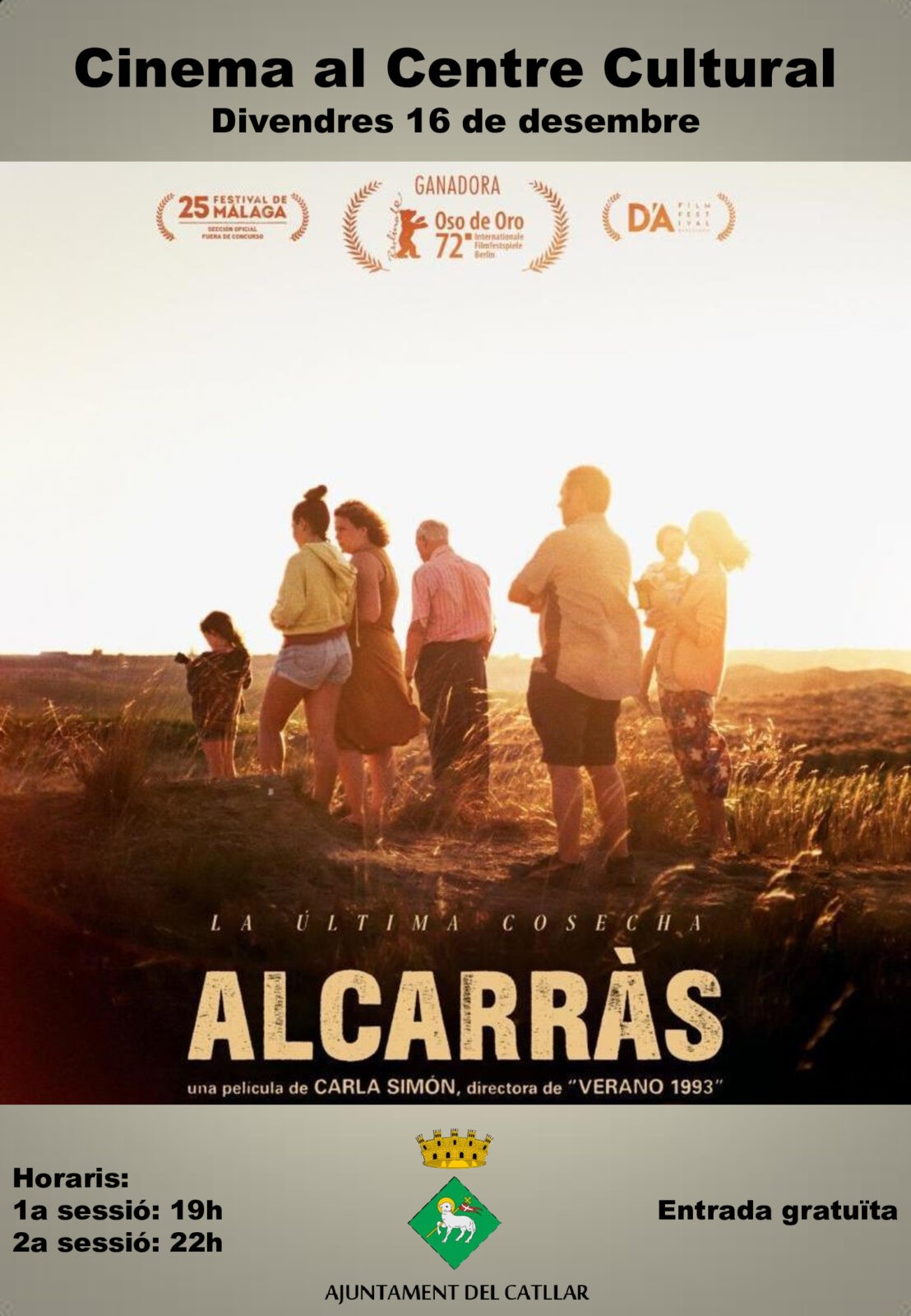 CINEMA AL CENTRE CULTURAL: "ALCARRÀS"