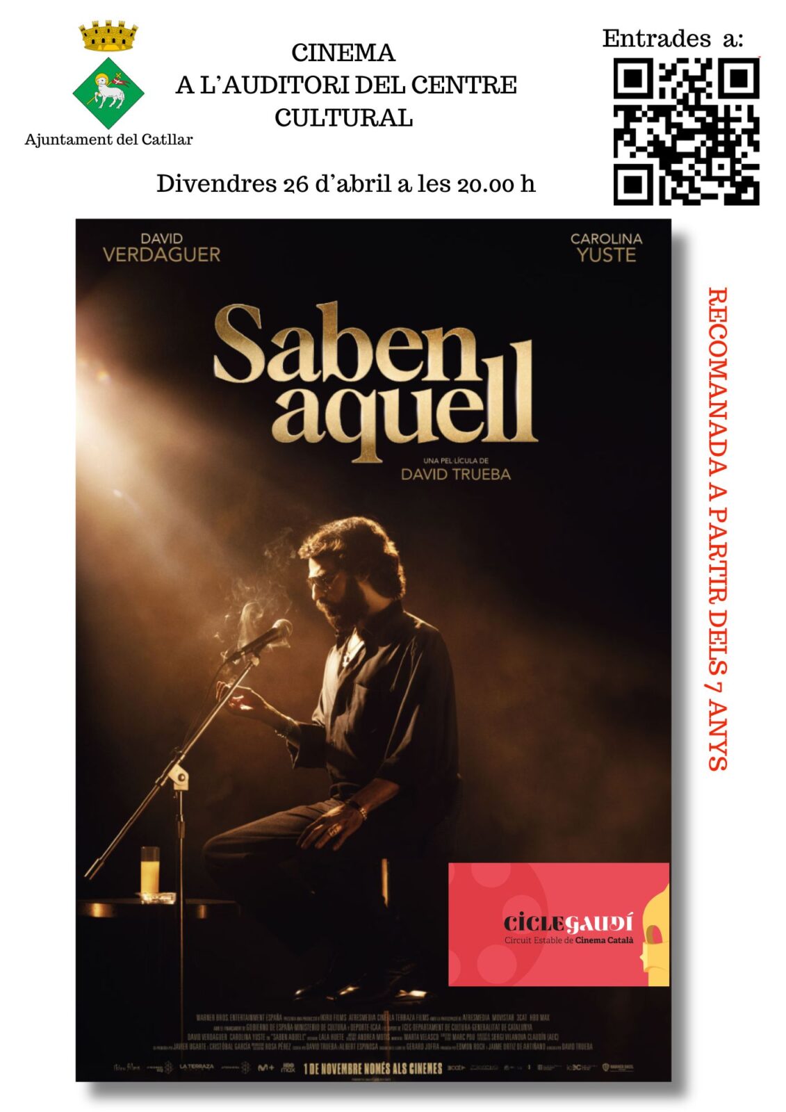 CINEMA AL CENTRE CULTURAL: "SABEN AQUELL"