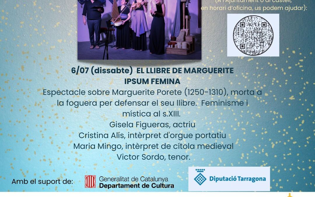 CONCERTS D’ESTIU A LA TERRASSA DEL CASTELL: ESPECTACLE EL LLIBRE DE MARGUERITE (06/07/24)