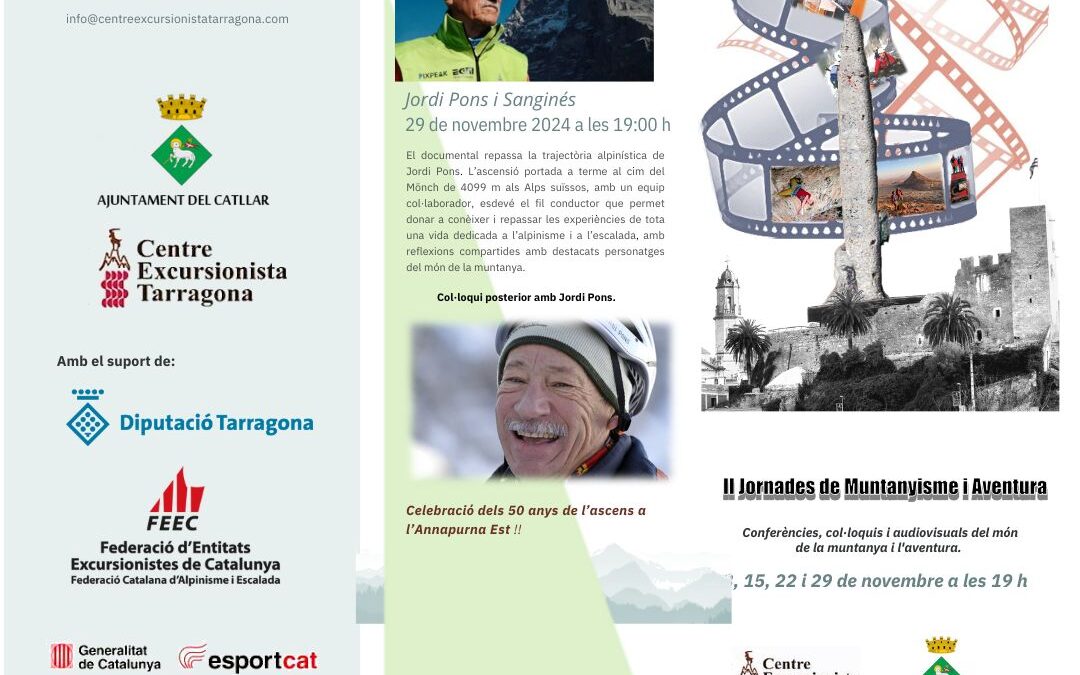 RECUERDA, MAÑANA, “JORDI PONS…”EN LAS II JORNADES DE MUNTANYISME I AVENTURA