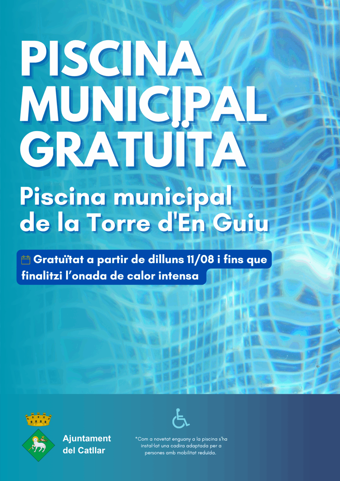 La piscina municipal és refugi climàtic