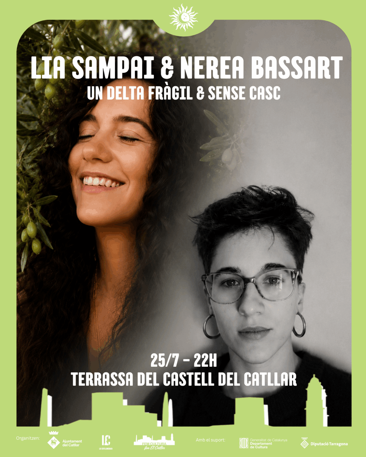 Lia Sampai i Nerea Bassart "Un delta fràgil i sense casc" a la Terrassa del Castell del Catllar