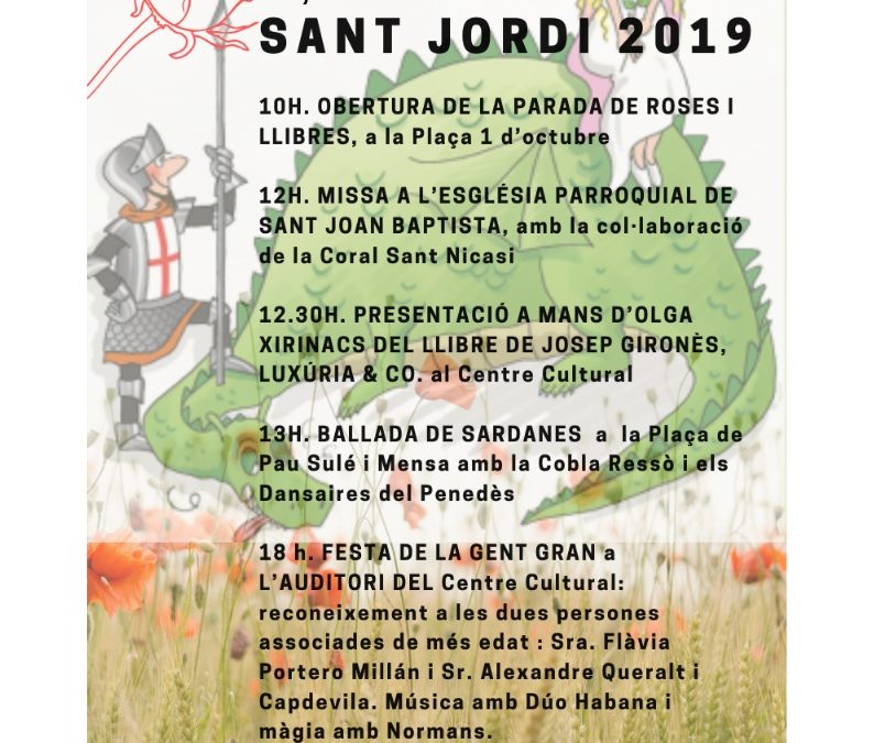 21 d’abril. DIADA DE SANT JORDI: roses, llibres, sardanes, reconeixements….