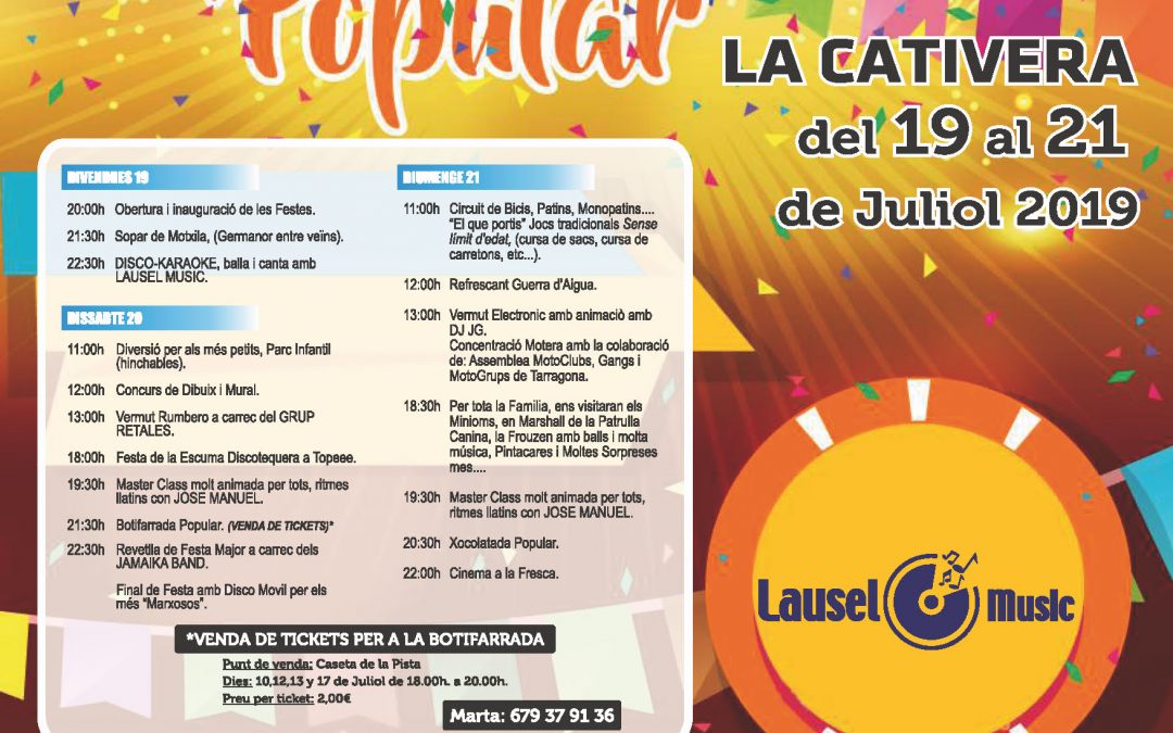 FESTES URBANITZACIÓ LA CATIVERA